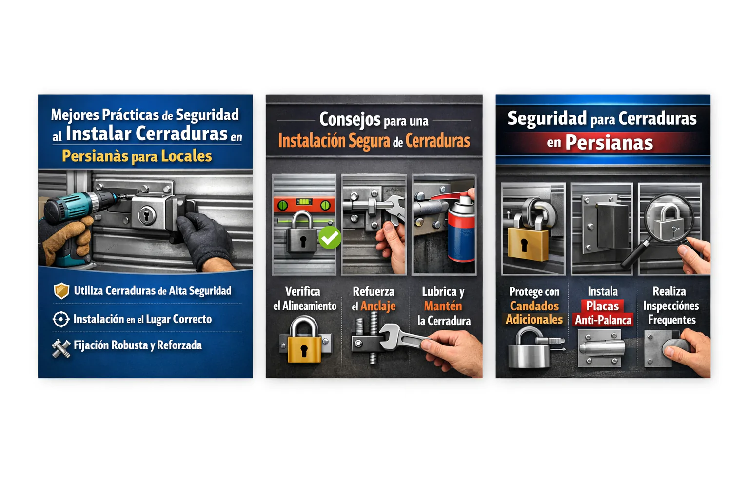¿Cuáles son las mejores prácticas de seguridad al instalar cerraduras en persianas para locales? Cuales son las mejores practicas de seguridad al instalar cerraduras persianas para locales - ¿Cuáles son las mejores prácticas de seguridad al instalar cerraduras en persianas para locales?